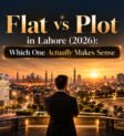 Flat vs plot in Lahore 2026 - apartments at Rise Mall & Residencia compared with buying a plot